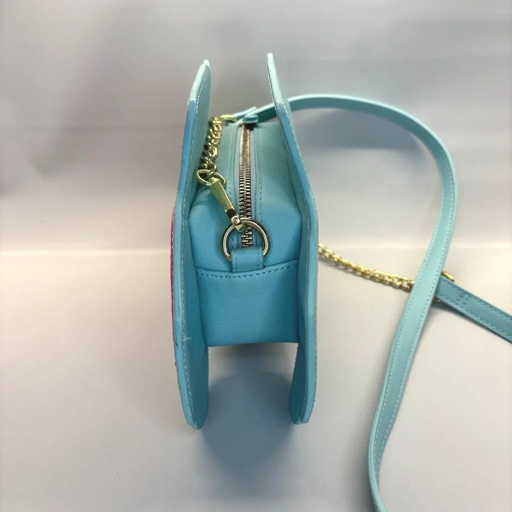 Betsey Johnson Crossbody Bag‎ Womens Small Blue Pink Frenchie Car Novelty Purse